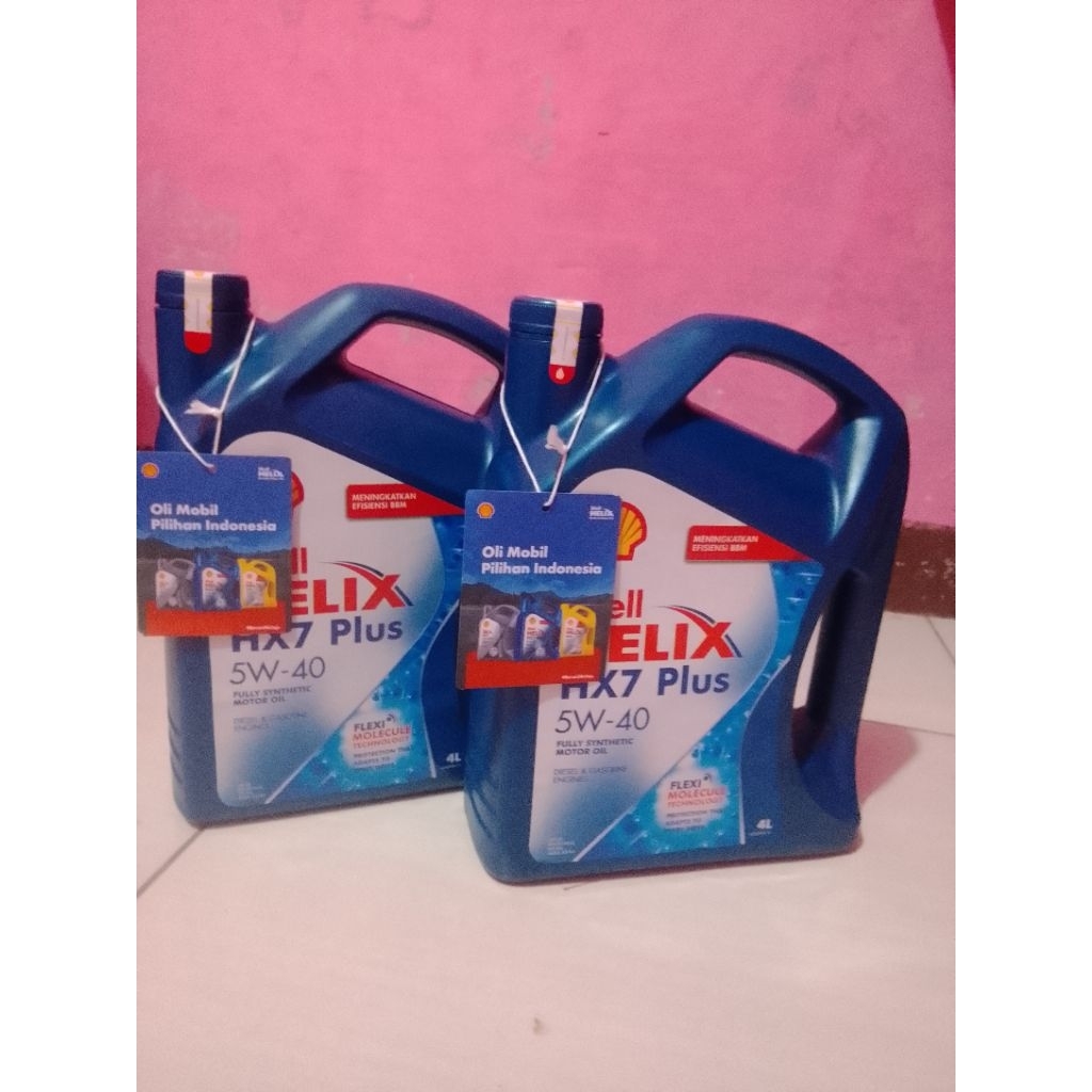 OLI MOBIL SHELL HX7 4L SAE 5w-40 UNTUK BENSIN DAN SOLAR, MOBIL KIJANG, INOVA, TERIOS, AVANZA, XENIA 