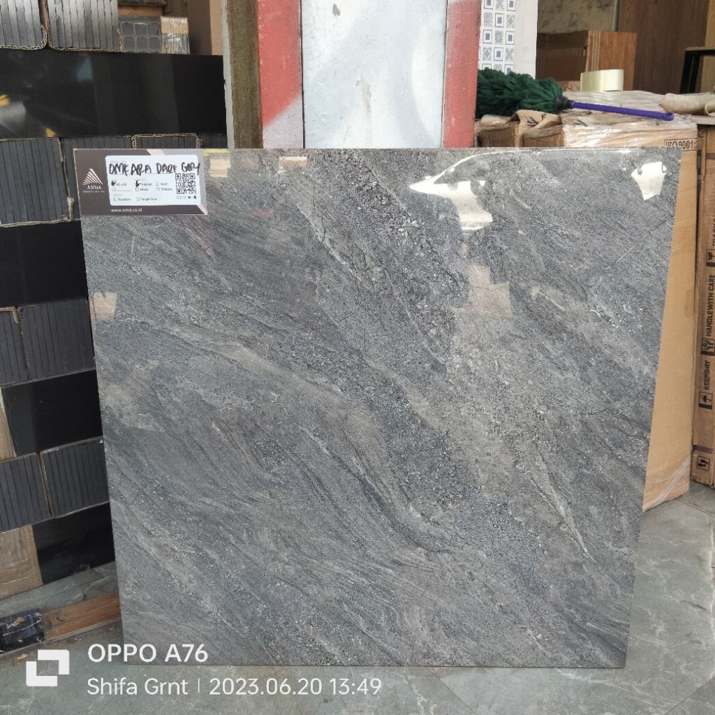 Granit lantai 60x60.Omkara Dark Grey/Arna Export