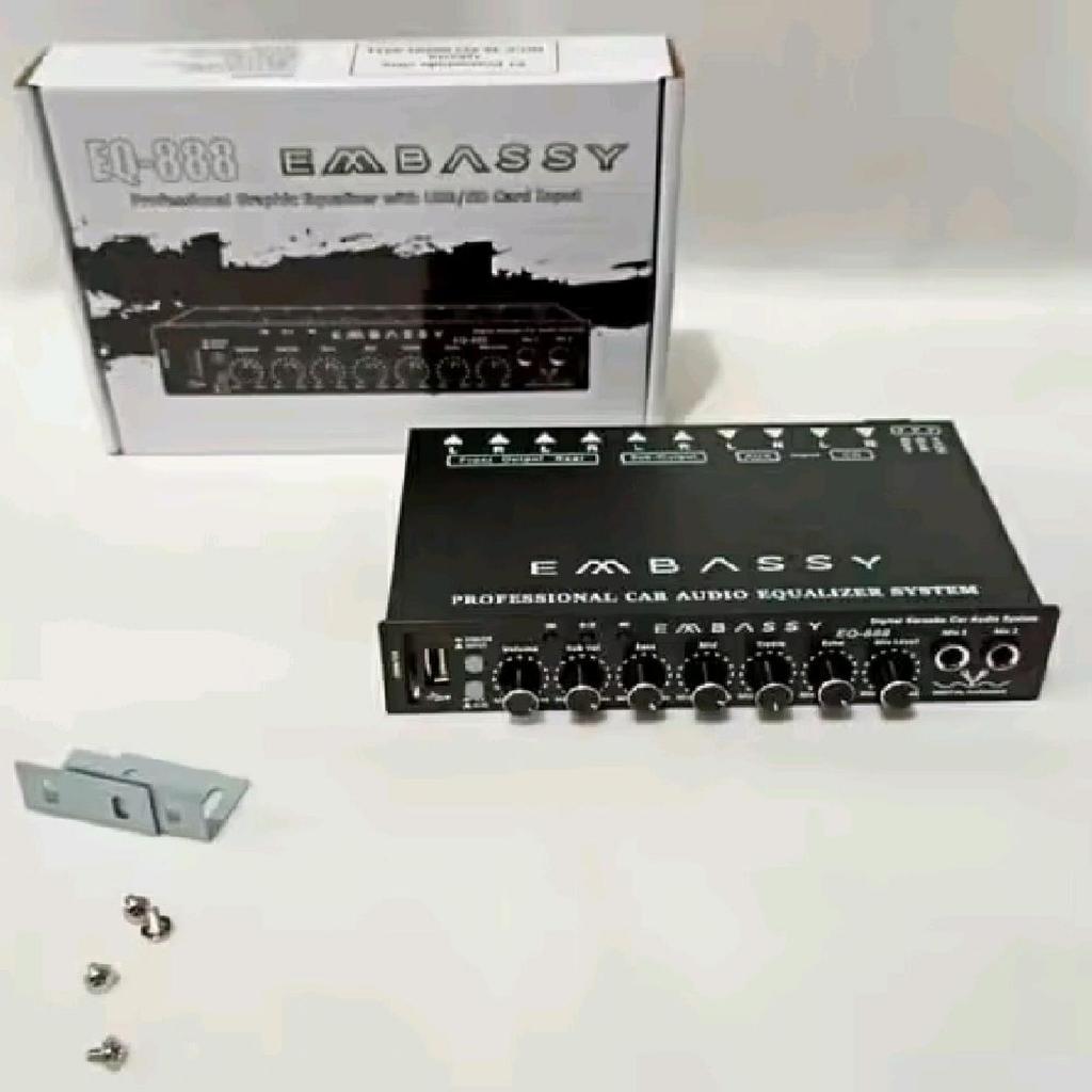 Parametrik Equalizer plus USB MP3 Bluetooth Pre Amp Embassy EQ 888 Parametrik Preamp Bluetooth Embas