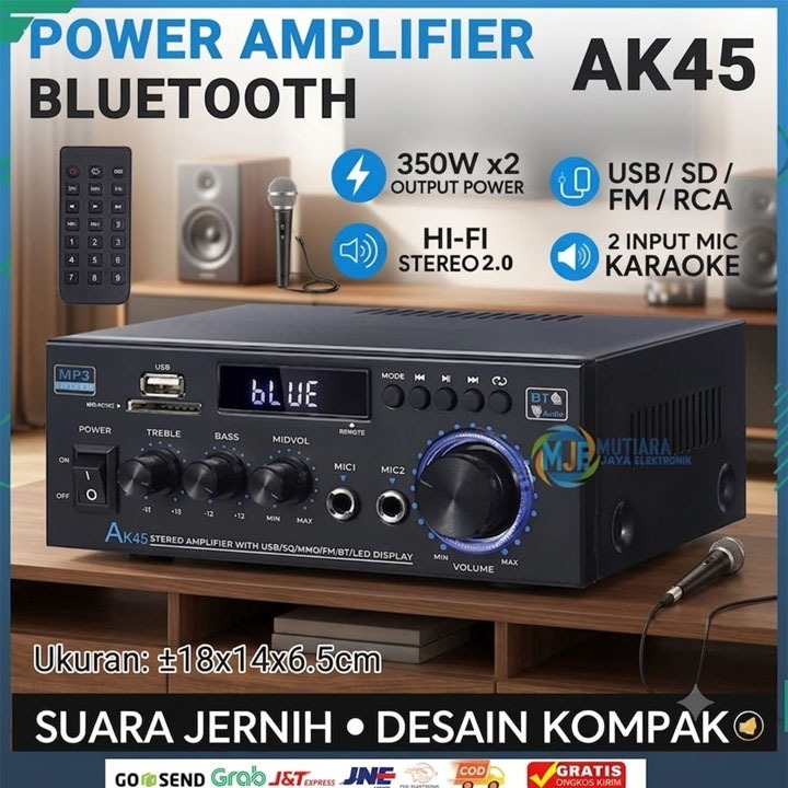 Power Amplifier FLECO AK45 | Amplifier Bluetooth MINI Fleco Audio Power A K45 600W | Karaoke + Mp3 p
