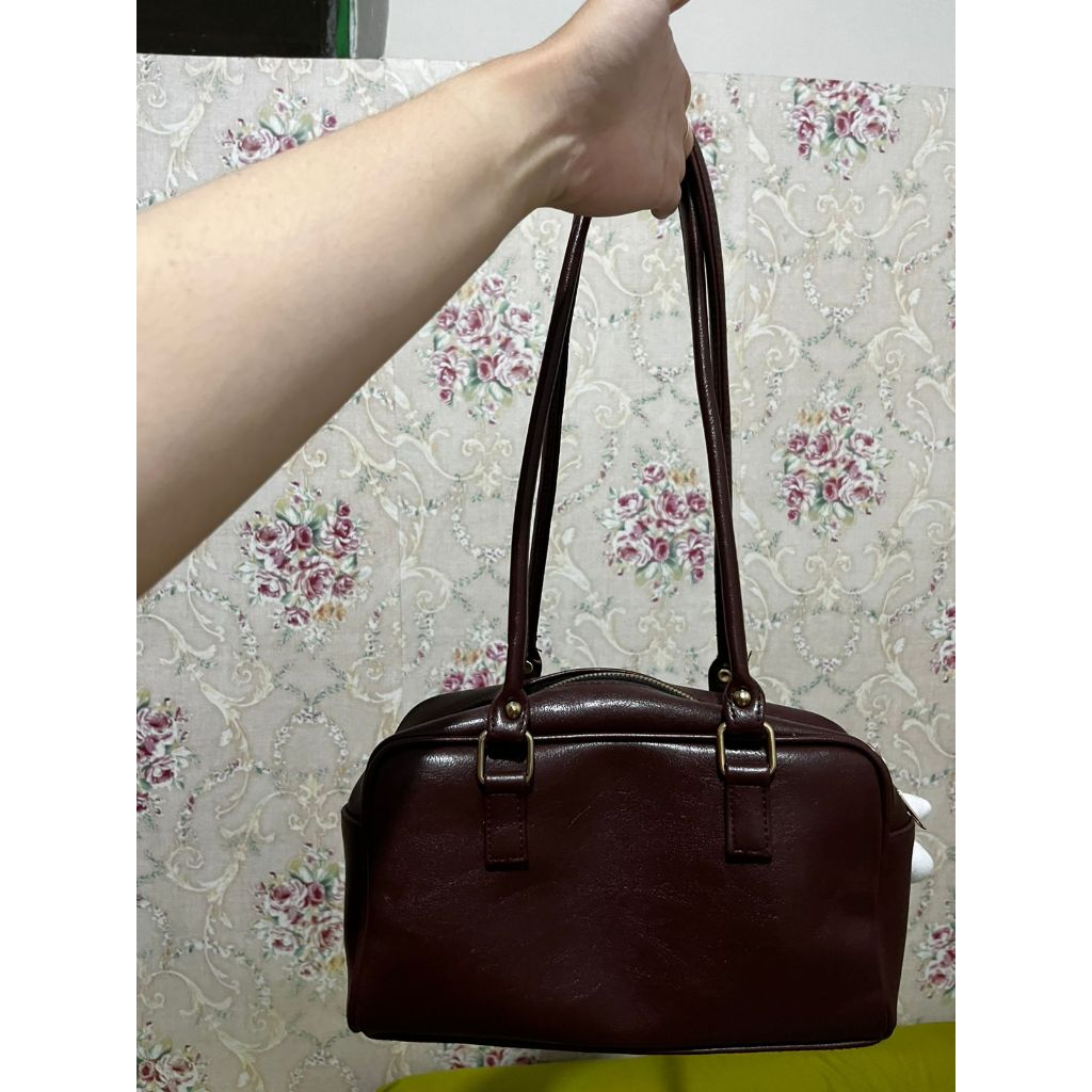 Tas Selempang Wanita Kulit PU Tebal - Desain Simpel, Warna Cokelat Preloved
