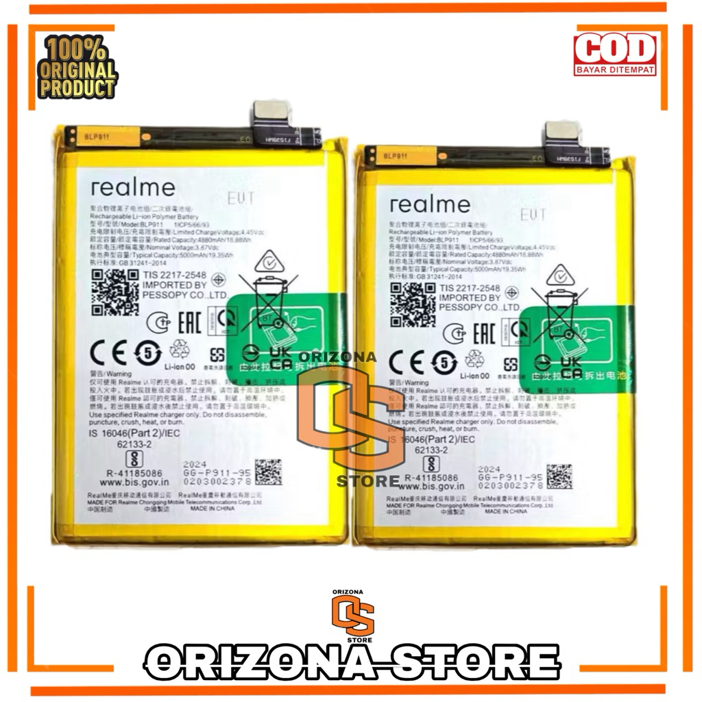 Batre Baterai Realme V25 RMX3475 BLP911 Batu Battery Realme BLP-911