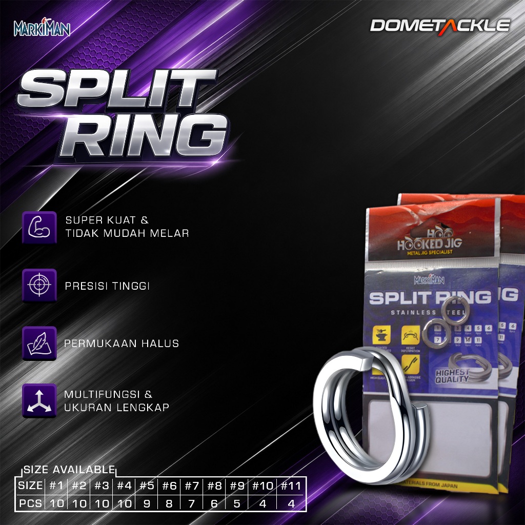 Split Ring Stainless Steel Markiman Anti Karat Super Kuat & Presisi | Permukaan Halus Tidak Merusak 