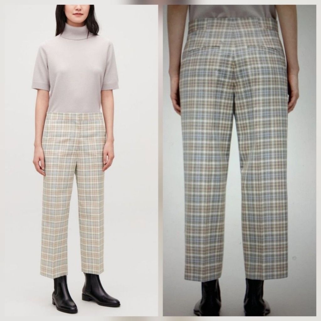 COS plaid pants wool blend