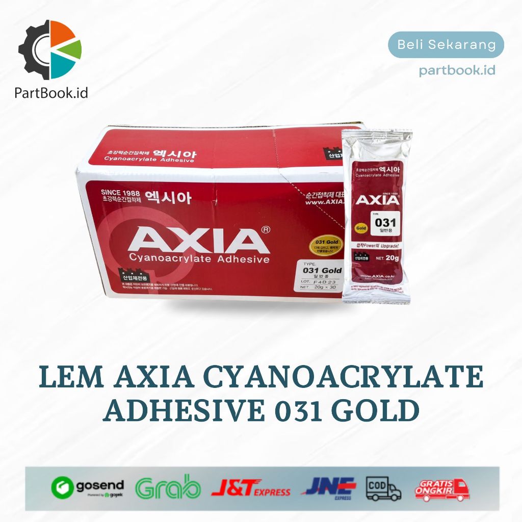 PARTBOOK.ID Lem Axia Cyanoacrylate Adhesive Gold 031 Lem Serbaguna 20ml Original