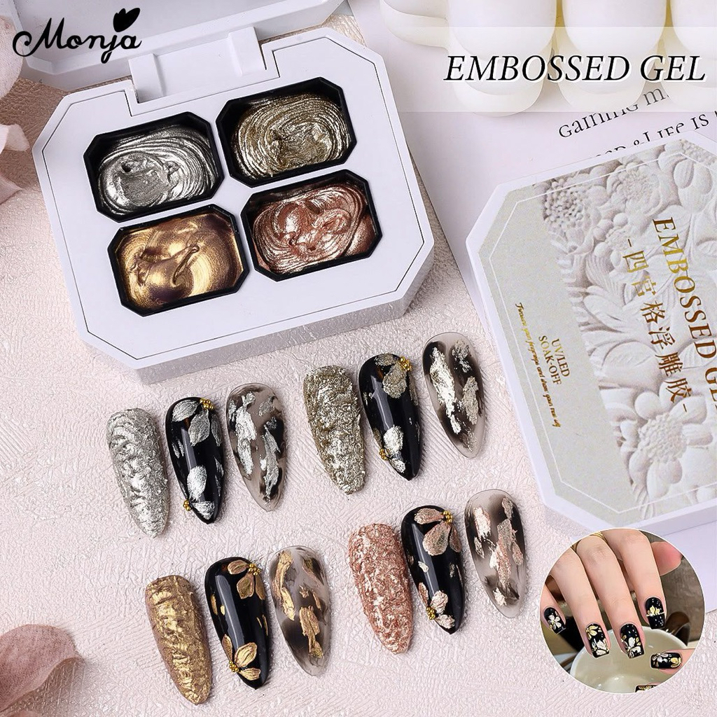 MONJA METALIC EMBOSSED GEL PALETTE FOR NAIL GEL POLISH