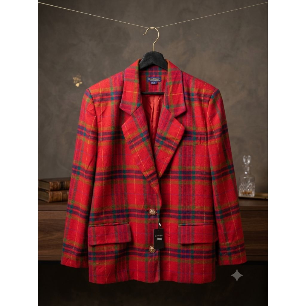 blazer Tartan merah