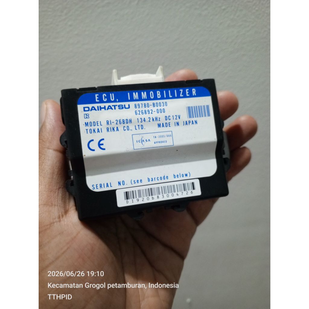 ECU Immobilizer Toyota Rush Daihatsu Terios Original NOS 89780-B0030