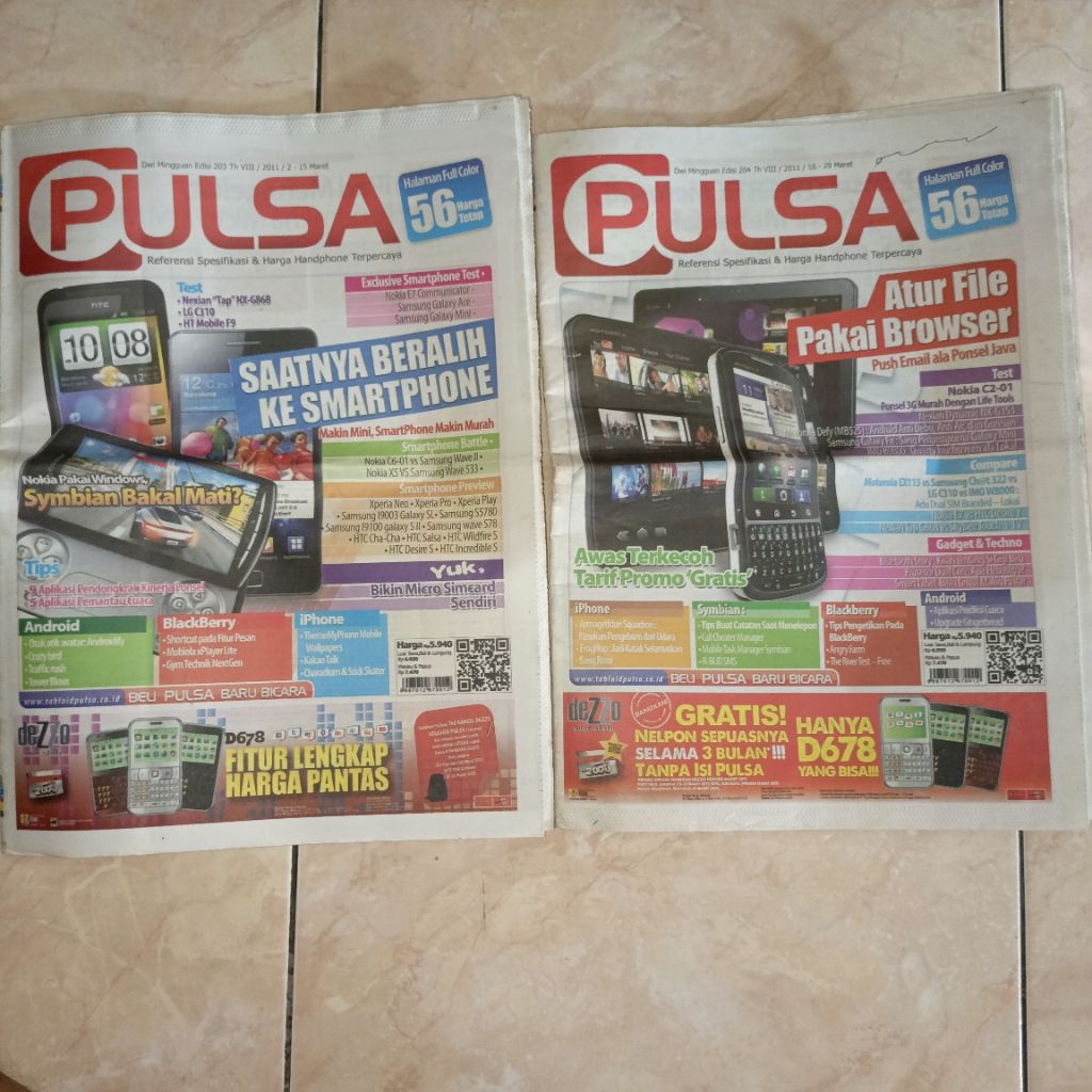 Tabloid PULSA tahun 2011 berbagai edisi layak koleksi