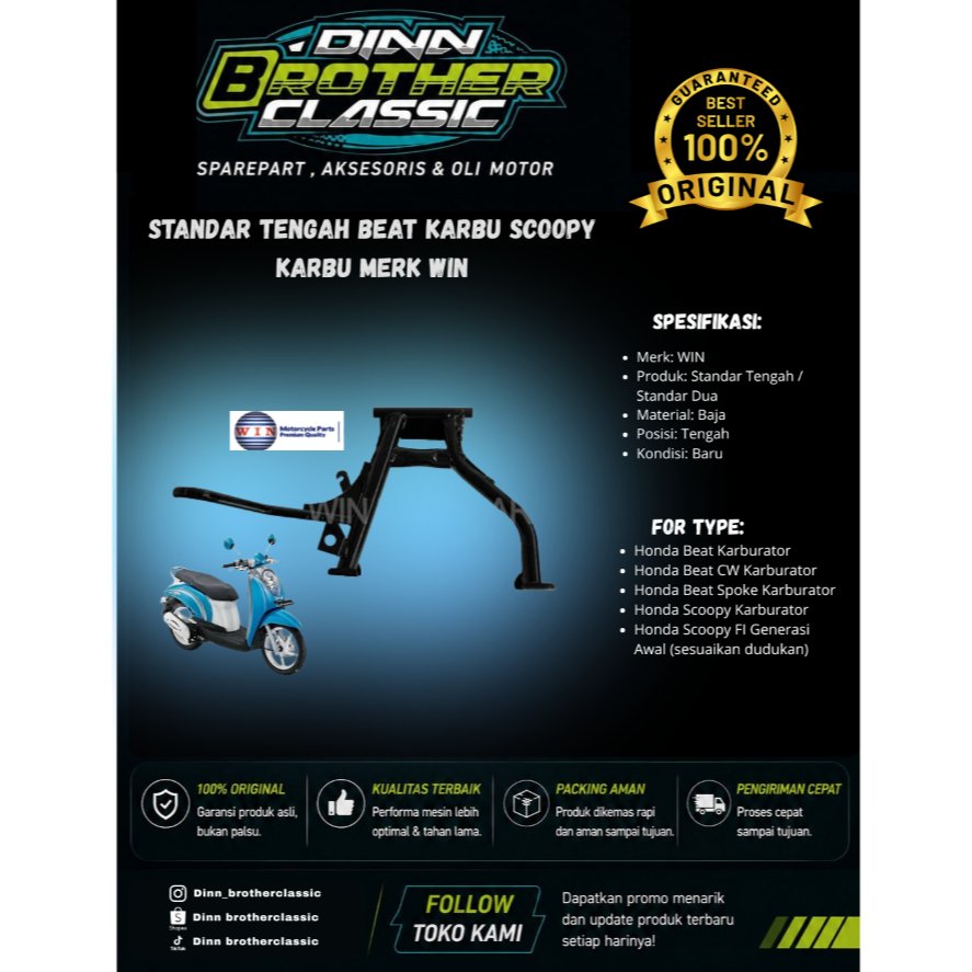 STANDAR DUA STANDAR TENGAH BEAT KARBU SCOOPY KARBU MERK WIN