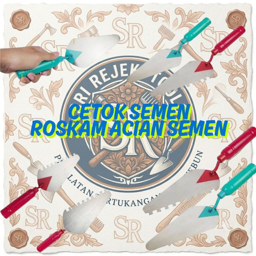 Cetok Semen Baja Plester Keramik & Pasang Bata Polos Gerigi Trowel Bangunan Kuat Awet