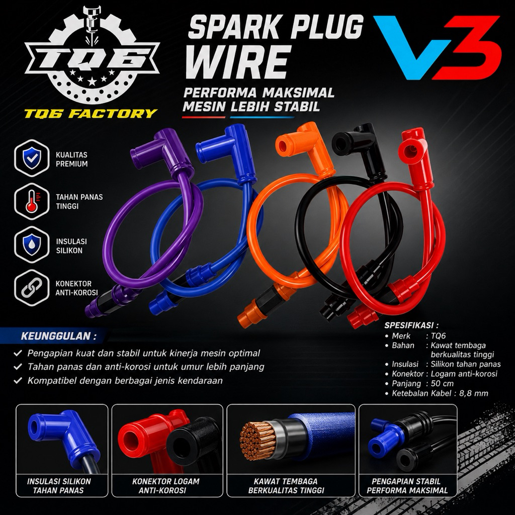 Kabel busi Kabel Busi Motor TQ6 Cangklong Busi Universal
