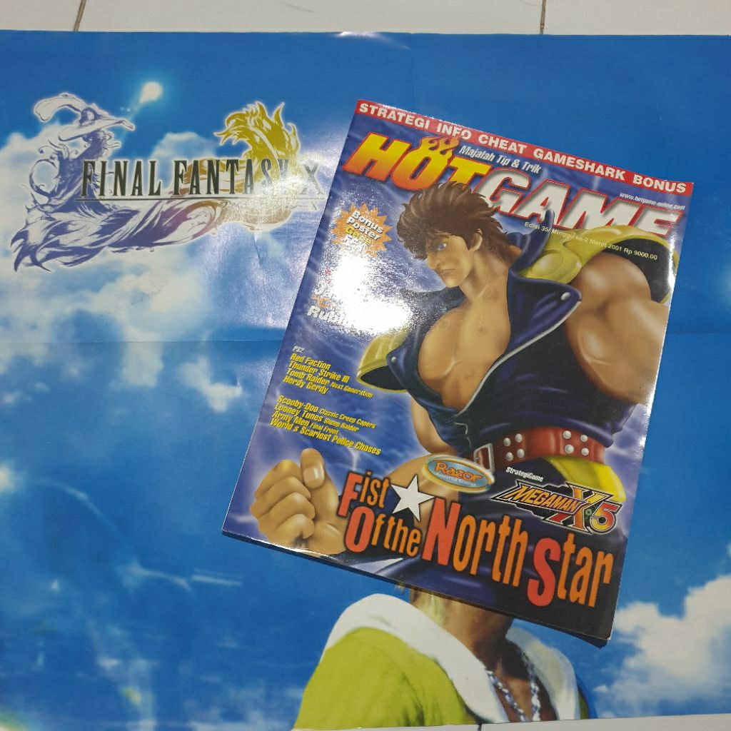 Majalah Game Vintage Lokal Hotgame Edisi 35 Maret 2001 cover Fist of The Northstar + BONUS POSTER FI