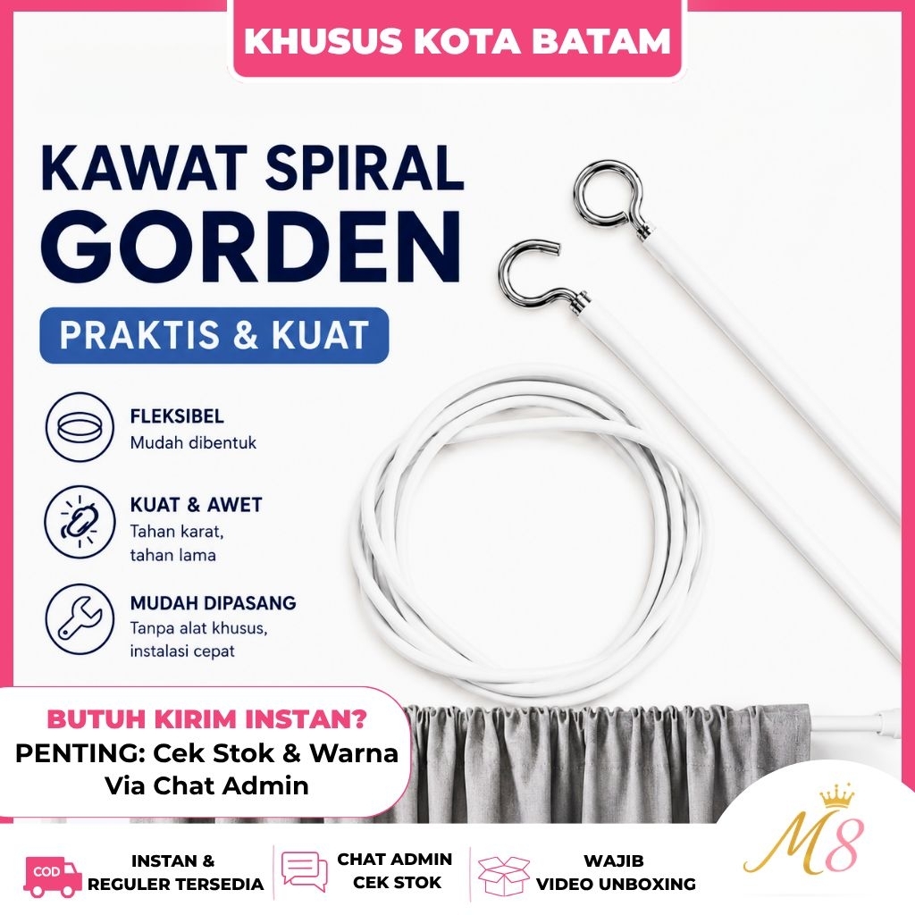 [BISA INSTAN] Kawat Spiral Gorden Kolong Dapur - Tahan Geser, Bisa Disesuaikan, Kuat | Kawat Spiral 