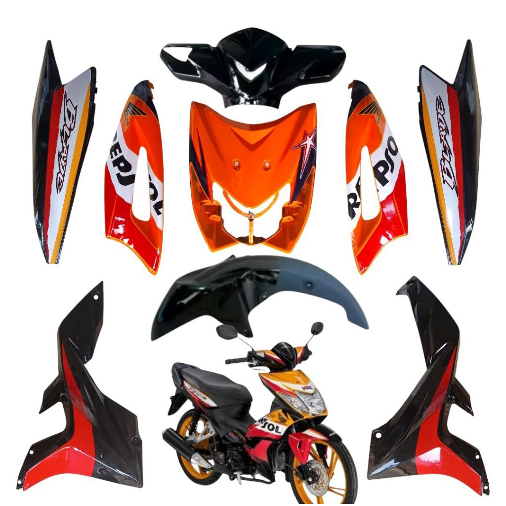Cover Full Body Halus Blade Lama 110 Repsol Oren Hitam