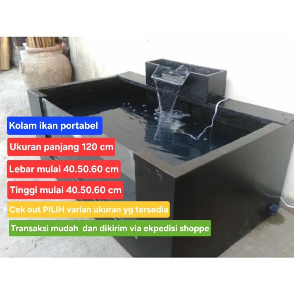 Kolam Aquarium Kaca 120 cm Desain Elegan