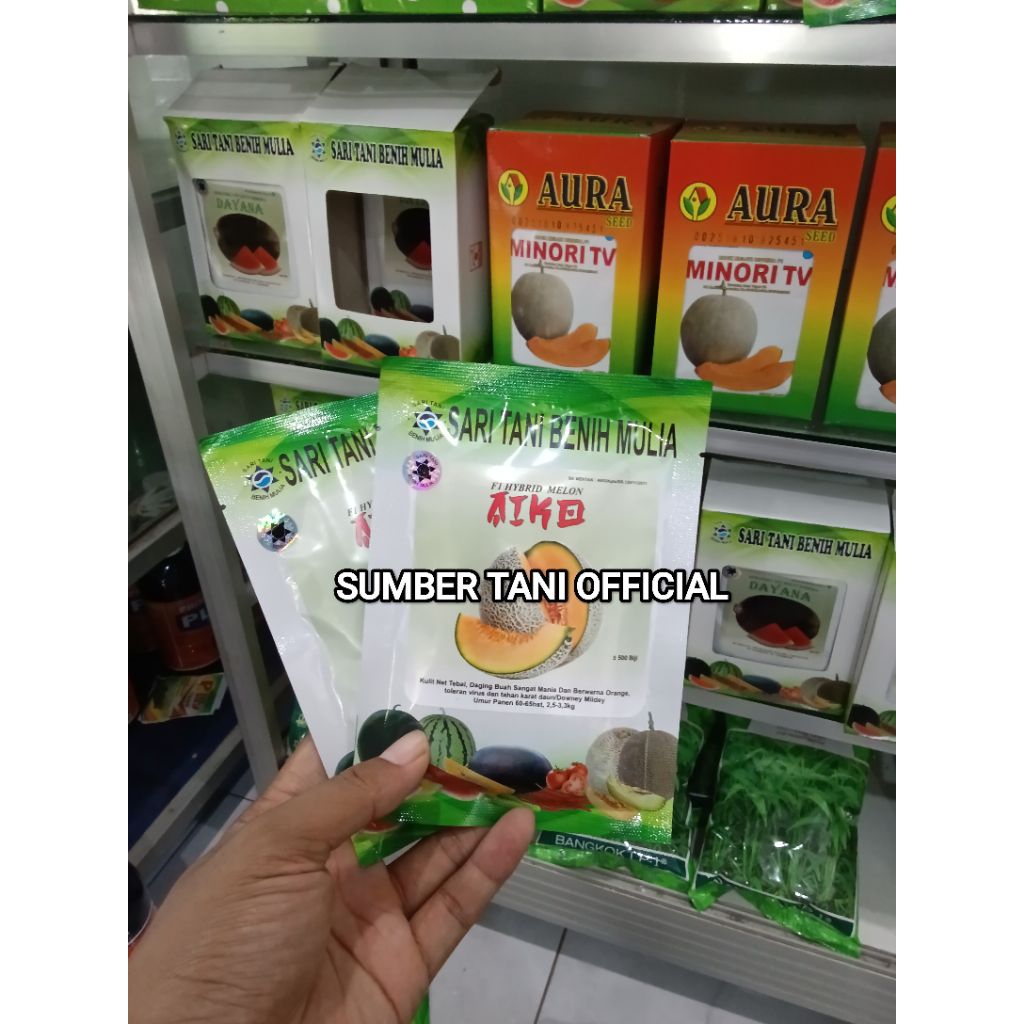 Benih Bibit Melon Aiko F1, Perawatan Mudah. Isi 500 Butir Kadaluarsa. 2028 (Terbaru) - Benih Sari Ta