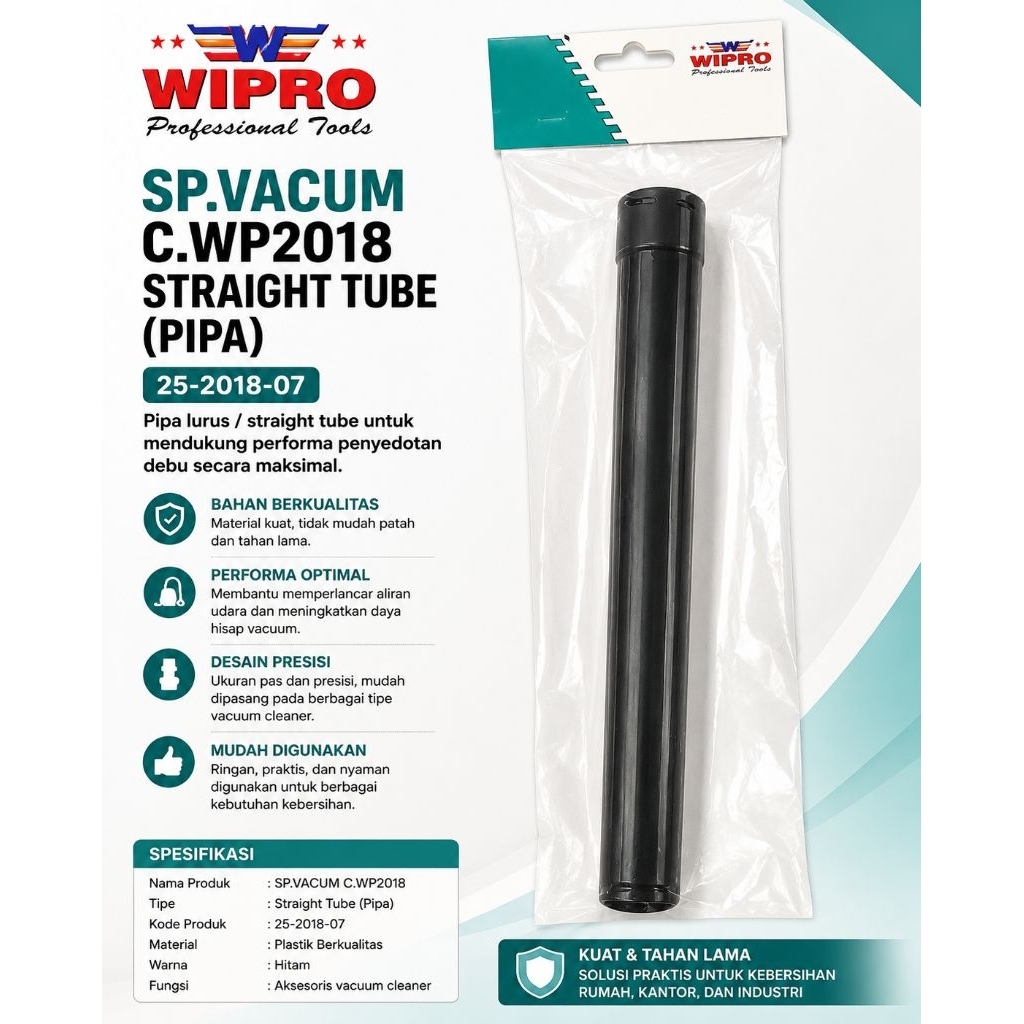 Wipro Straight Tube Vacuum Cleaner WP 2015/Pipa Vacuum Cleaner Tube Wipro