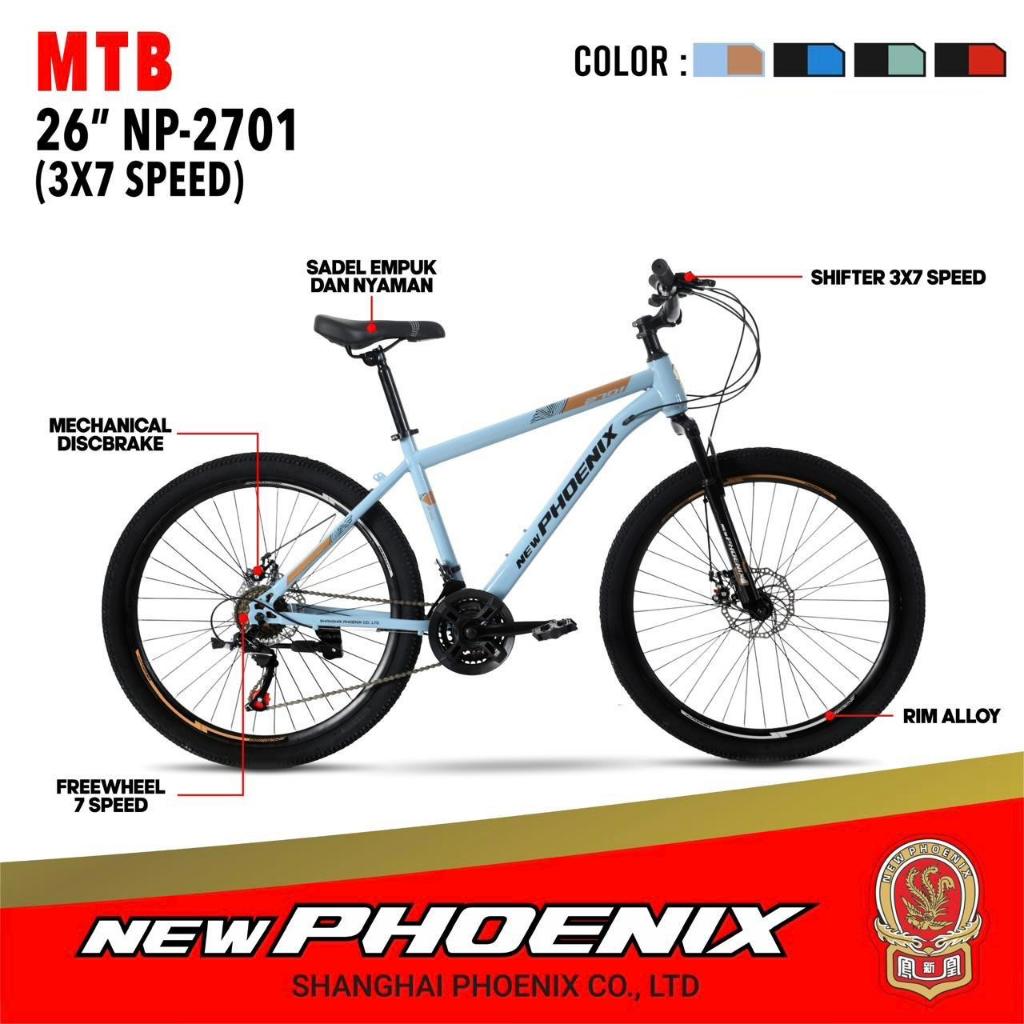 SEPEDA GUNUNG MTB 24 DAN 26 INCH NEW PHOENIX 2701