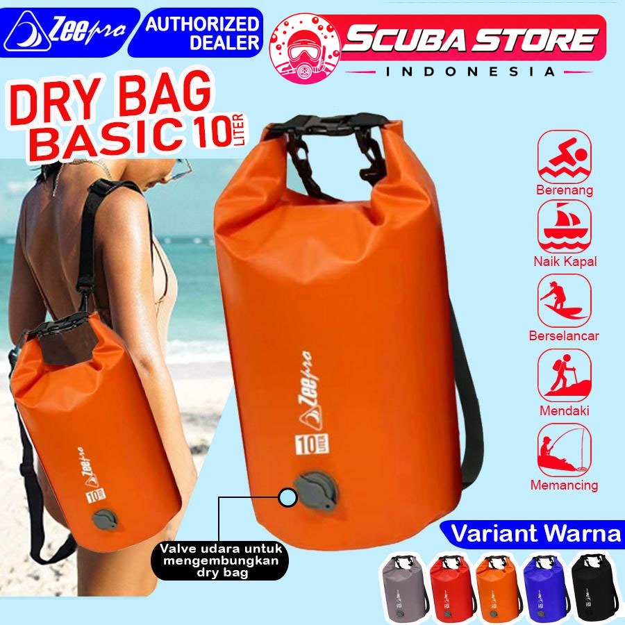 Dry Bag Zeepro Basic 10L 10 Liter Tas Ransel Selempang Pelampung Anti Air Selam Waterproof Scuba Div
