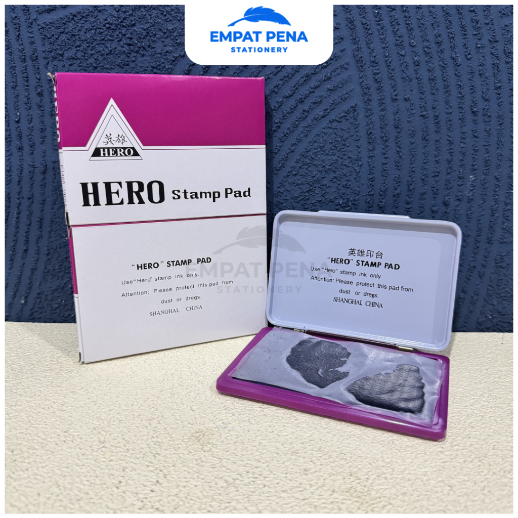 HERO Stamp Pad Bantalan Stempel Original - Tempat Tinta Stempel Ungu Violet Bak Tempat Cap Dokumen K