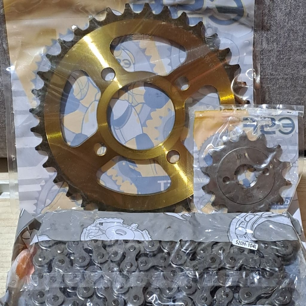 GEAR SET PAKET RANTAI BAJAJ PULSAR 220 HIGH QUALITY ESF ( 520-104L 14T-36T )