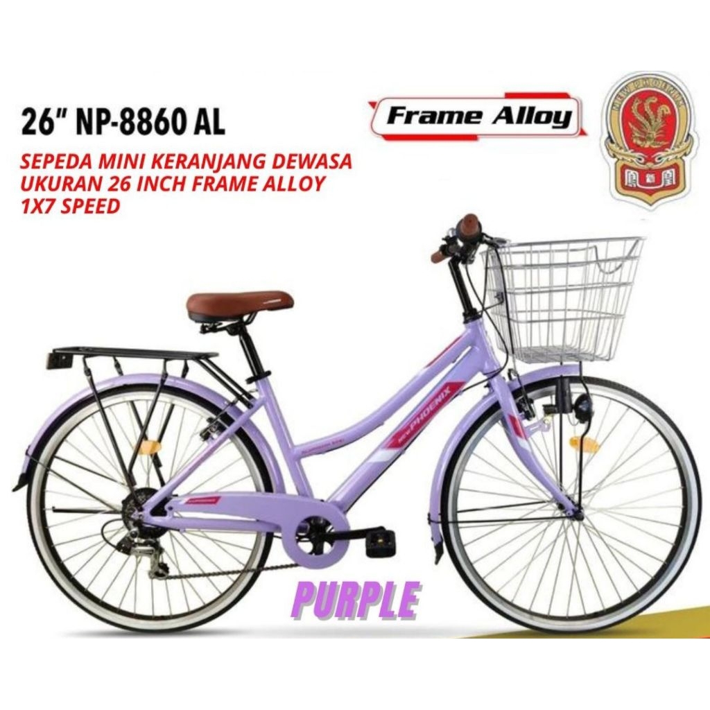 SEPEDA KERANJANG DEWASA CITY BIKE NEW PHOENIX 26 INCH ALLOY SHIMANO 7SPEED NEW