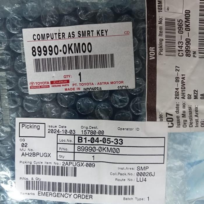 Ecu SmartKey Smart Key FORTUNER VRZ NEW 89990-0KM00