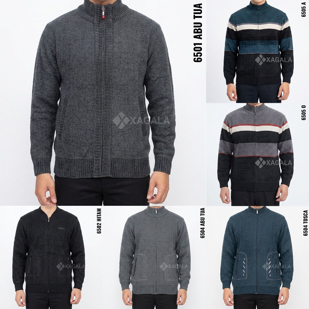 JAKET RAJUT PRIA RESLETING PREMIUM SOFT KNIT SWEATER RAJUT PRIA MANTEL COWO KERAH TINGGI TERBARU