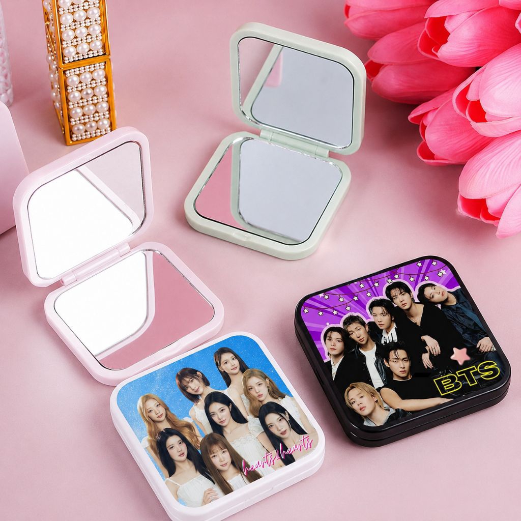 Kaca Lipat Kpop Idol fanmade by Pinchie Pop/Hand mirror K-Pop/Folded Mirror K-Pop/Kaca Lipat Cortis/