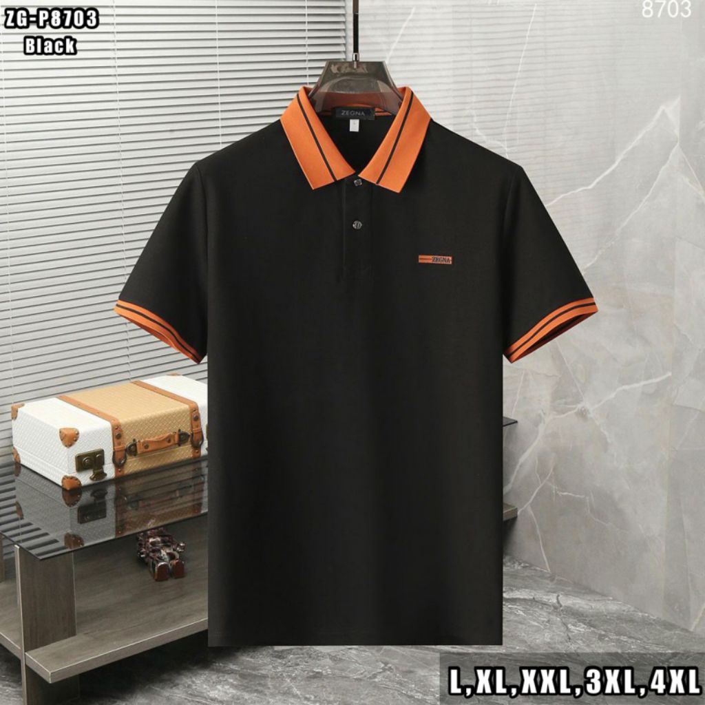 kaos polo pria zegna03434 branded terbaru