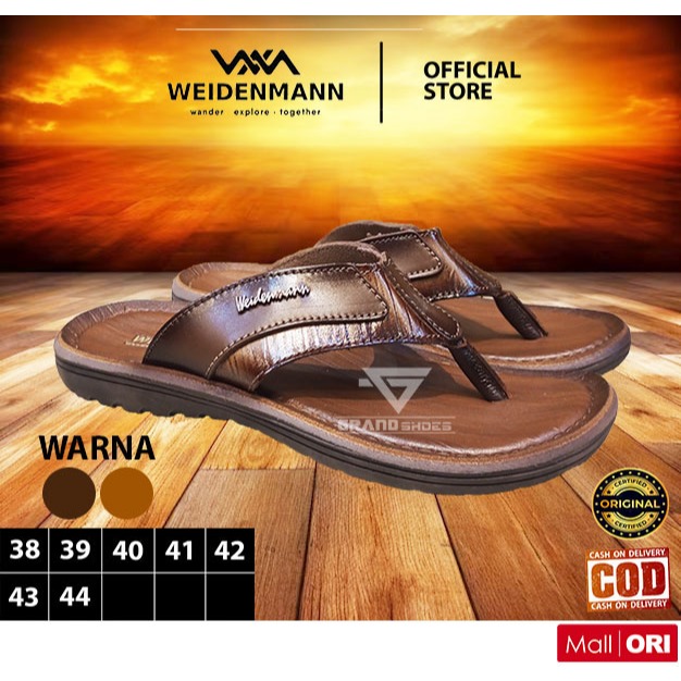 Weidenmann Weidenman JL sendal jepit kulit asli flip flop kuat nyaman terbaru kasual original