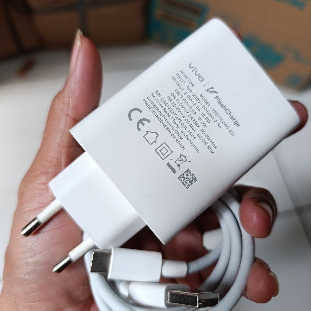charger vivo 80 Watt original copotan bawaan Hp
