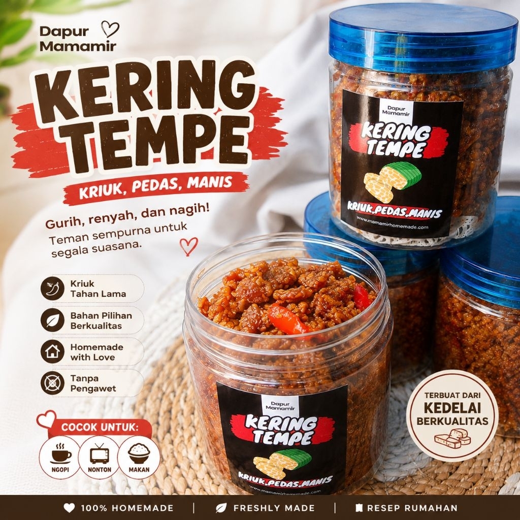 Kering tempe | kering tempe kriuk | kering tempe pedas manis