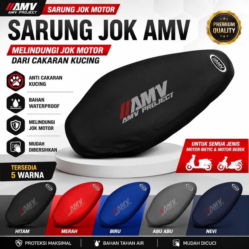 Sarung Pelindung Jok Motor Anti Cakaran Kucing Amv Project Untuk Motor Vario Mio Beat Scoopy  Stylo 