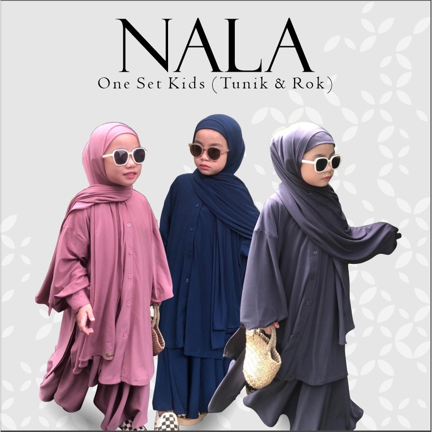 Nala One Set Kids Jersey Premium by Syalula (Tunik & Rok)