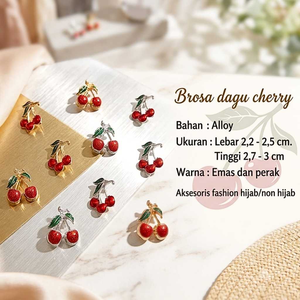 Bros dagu cherry/Bros kecil cherry/Bros dagu kecil/Bros kecil hijab