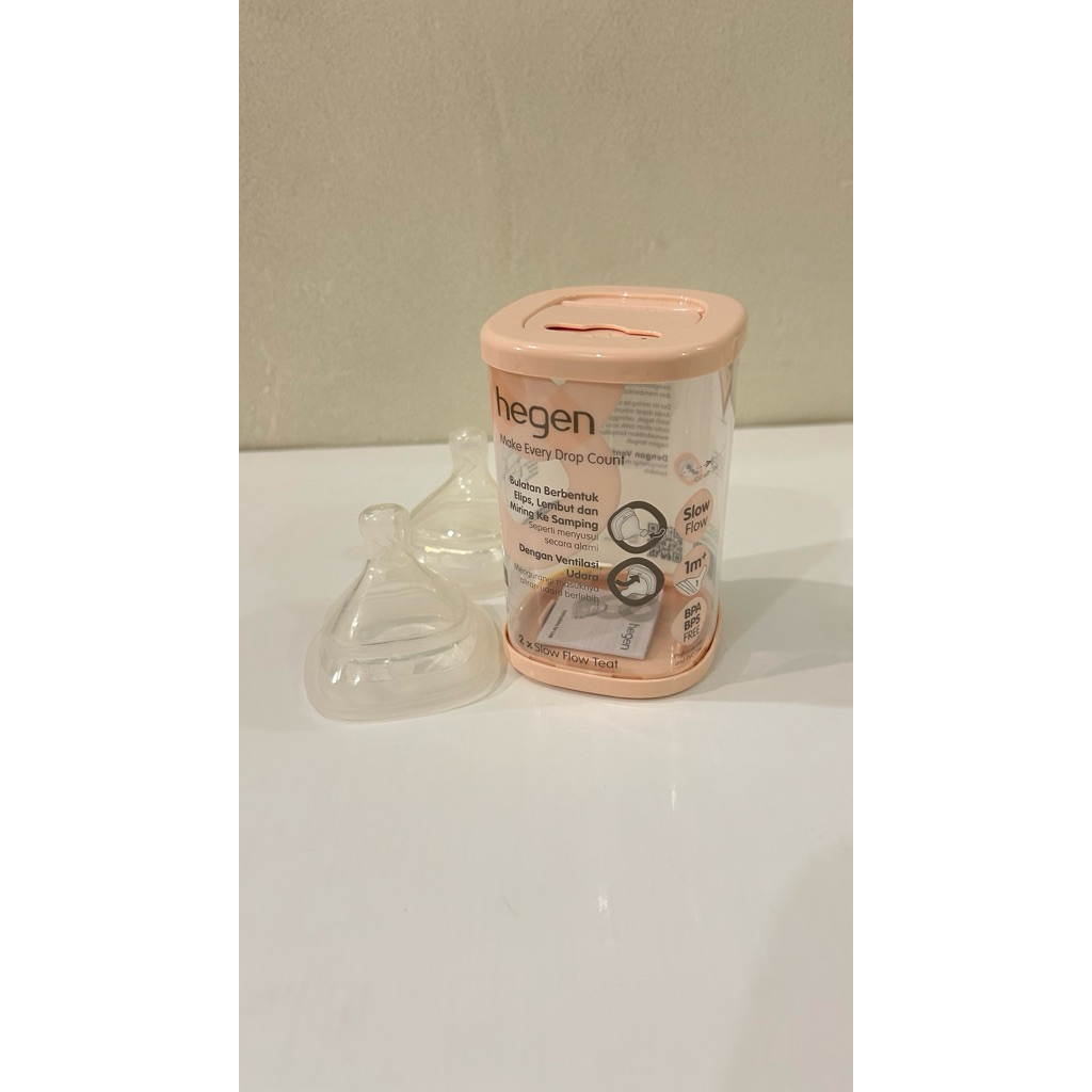 preloved original Hegen Teat Extra Dot Bayi / Replacement Nipple slow flow 1m / medium flow