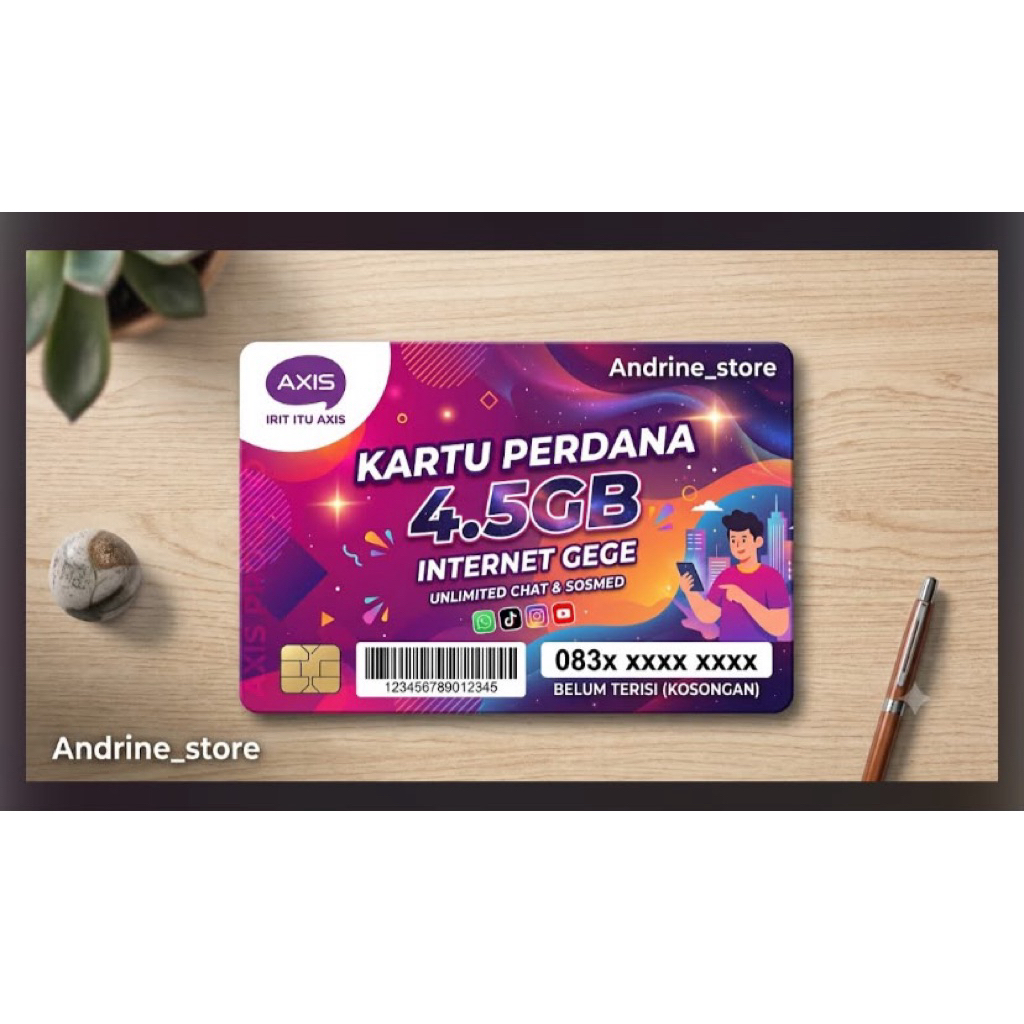 KARTU PERDANA AXIS 4.5GB SIAP PAKAI NASIONAL 4G/5G/5G+ (BELI 10 GRATIS 1)