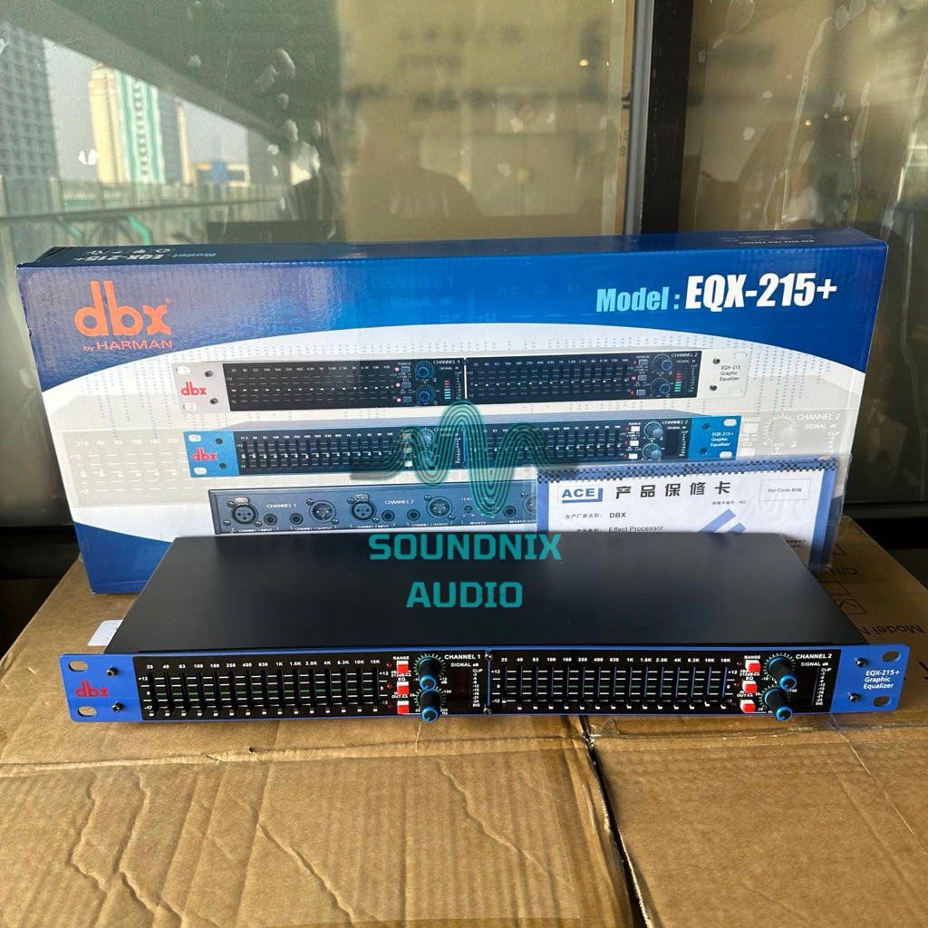 Equalizer Subwoofer DBX EQX-215 Professional 2 Channel 15 Band Graphic Equalizer Audio Sound System 