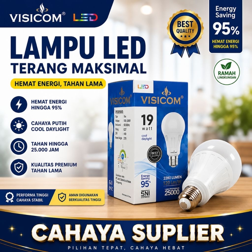 LAMPU LED GARANSI VISICOM  A BULB 19watt