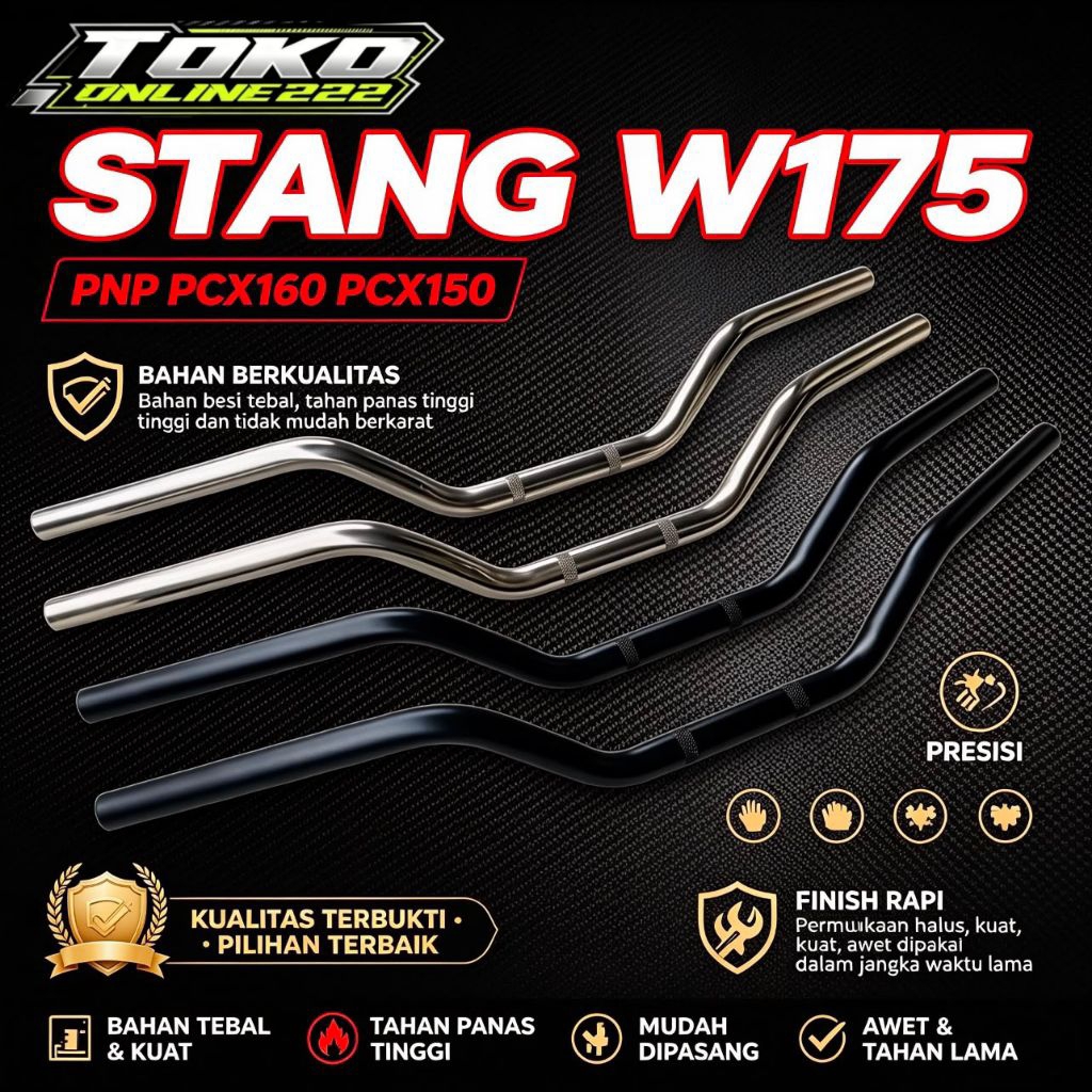 Stang Pcx W175 Croom Hitam PNP Pcx160 Pcx150