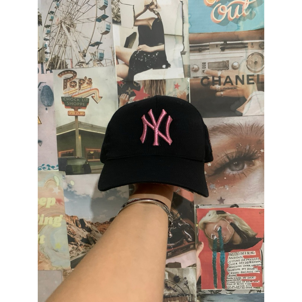 topi mlb ny pink