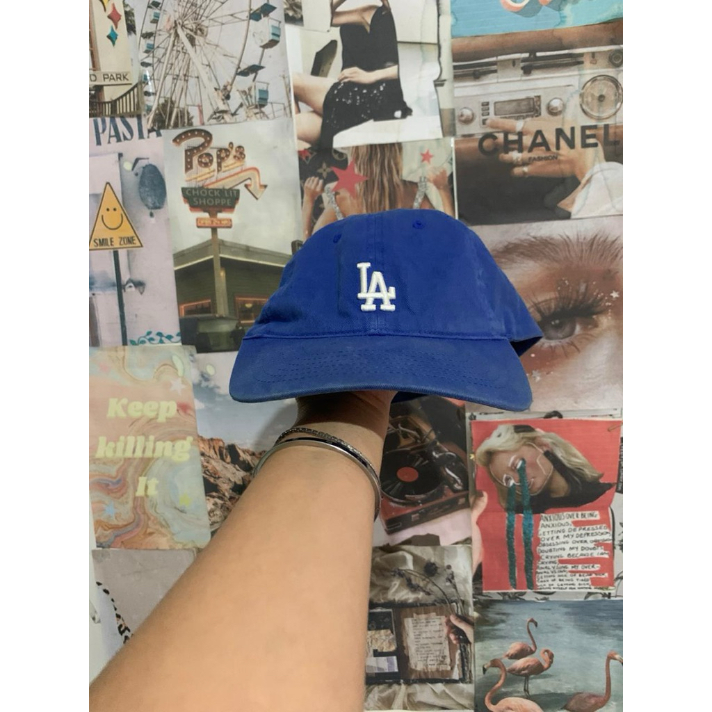 topi mlb la original setelan washed