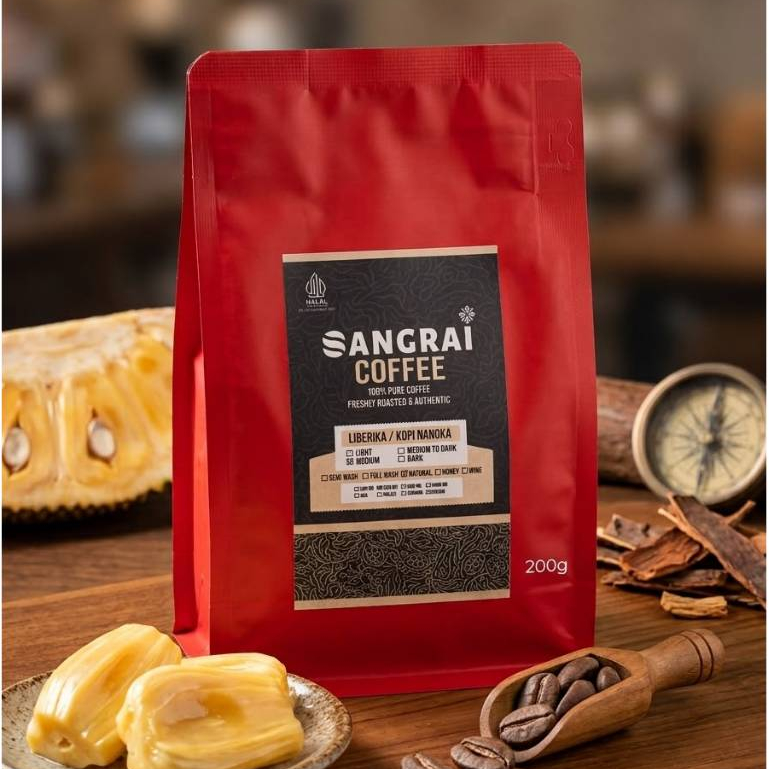 Kopi Liberika/Nangka Wonosobo 200 gram Biji Sangrai Utuh & Bubuk Halus sedang kasar Premium Grade 10