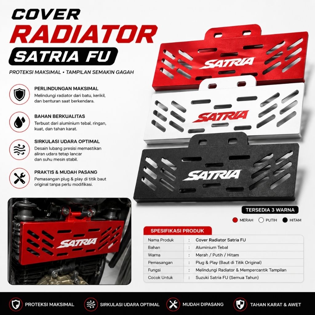 Cover Radiator Satria Fu Pelindung Radiator Satria Fu Tebal