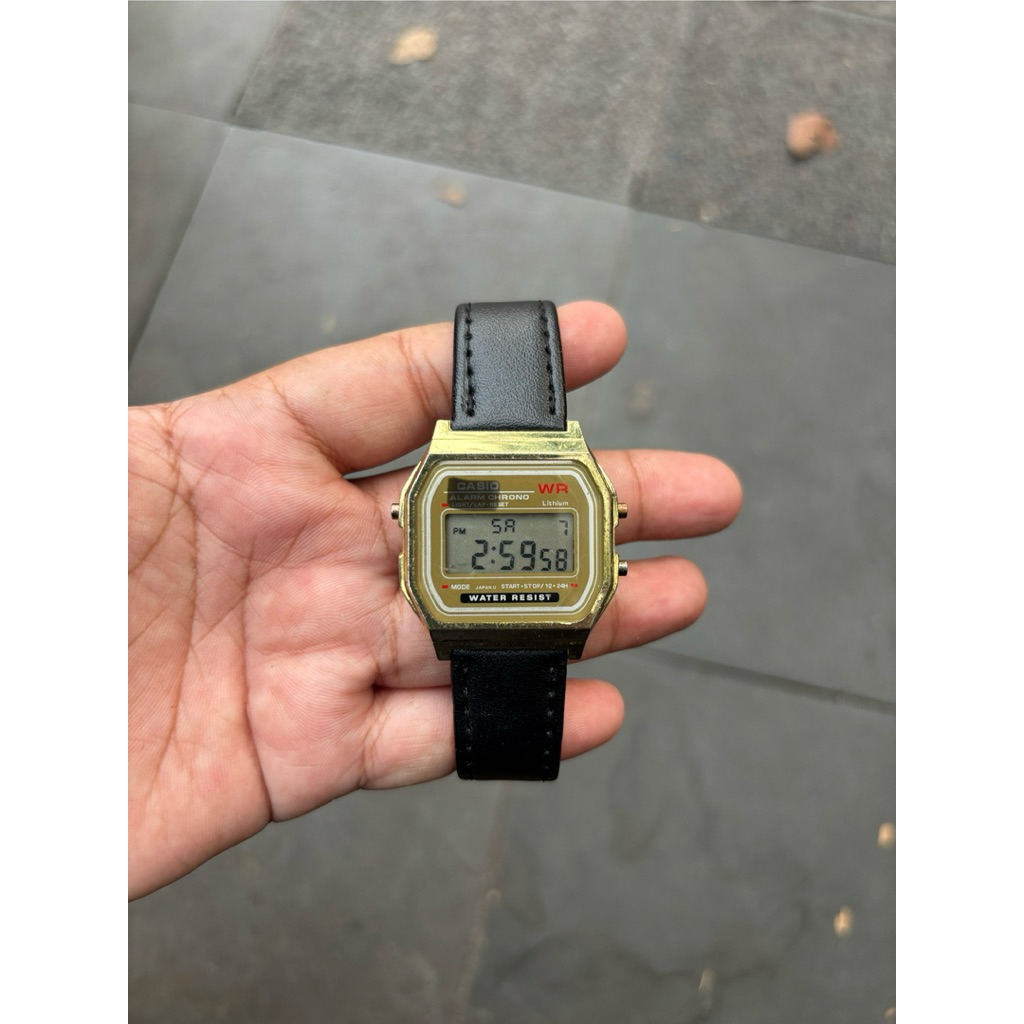 JAM TANGAN IO A-159W GOLD PLATE DIGITAL