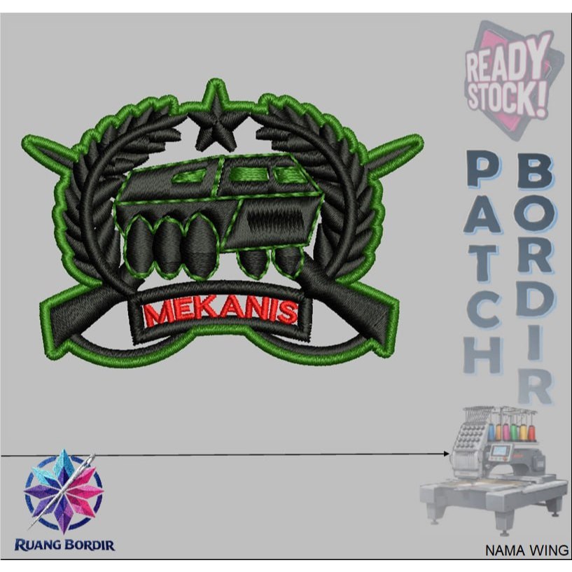BREVET WING PDL TNI AD PERKERAS MIKA BORDIR EMBROIDERY - RUANG BORDIR
