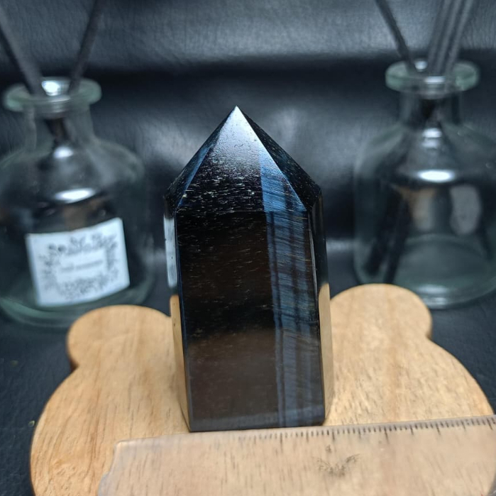Natural Tower Blue Tiger Eye Pointer (5) Asli Batu Alam