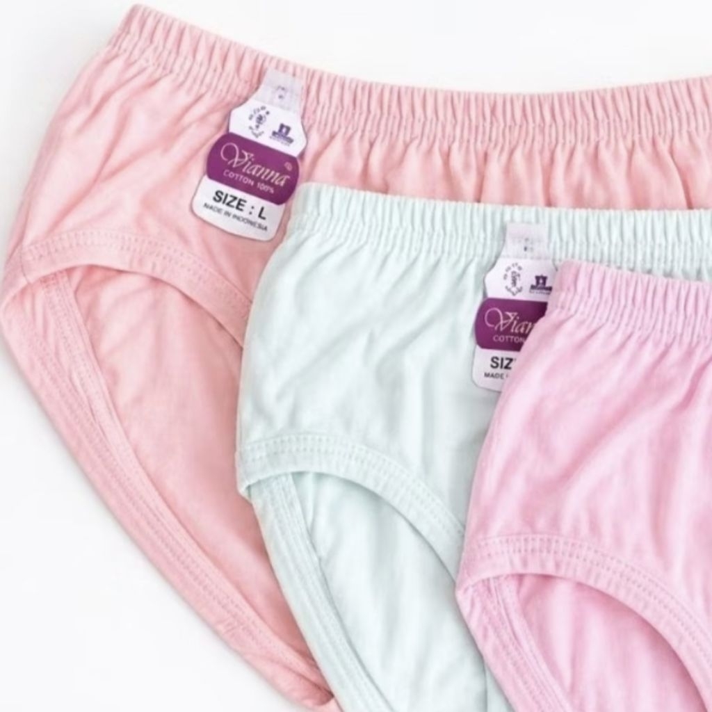 Celana Dalam Wanita Katun Lusinan 12pcs/ Cd Cewek Dewasa Murah Warna Muda Vienna 6pcs/ cd wanita yay